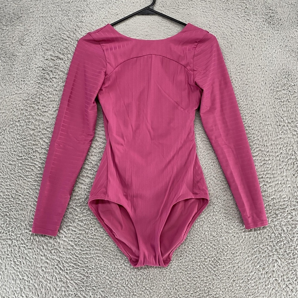 Lululemon One‎ Piece Swimsuit Womens S/M Ribbed Wrap Back Long Sleeve